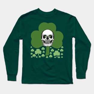 Sugar Skulll Bones and death, St Patricks Day Long Sleeve T-Shirt